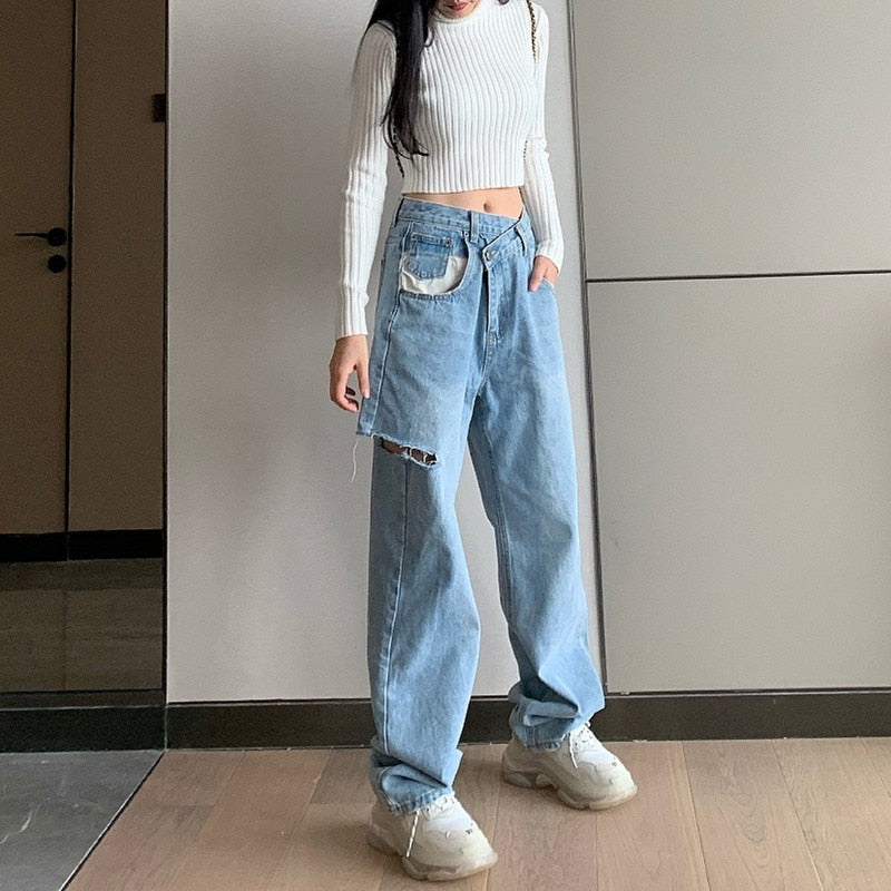 Vintage Asymmetrical Jeans