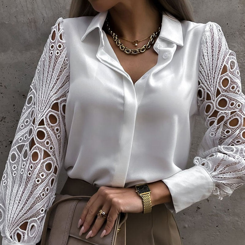 Lace Hollow Out Blouse