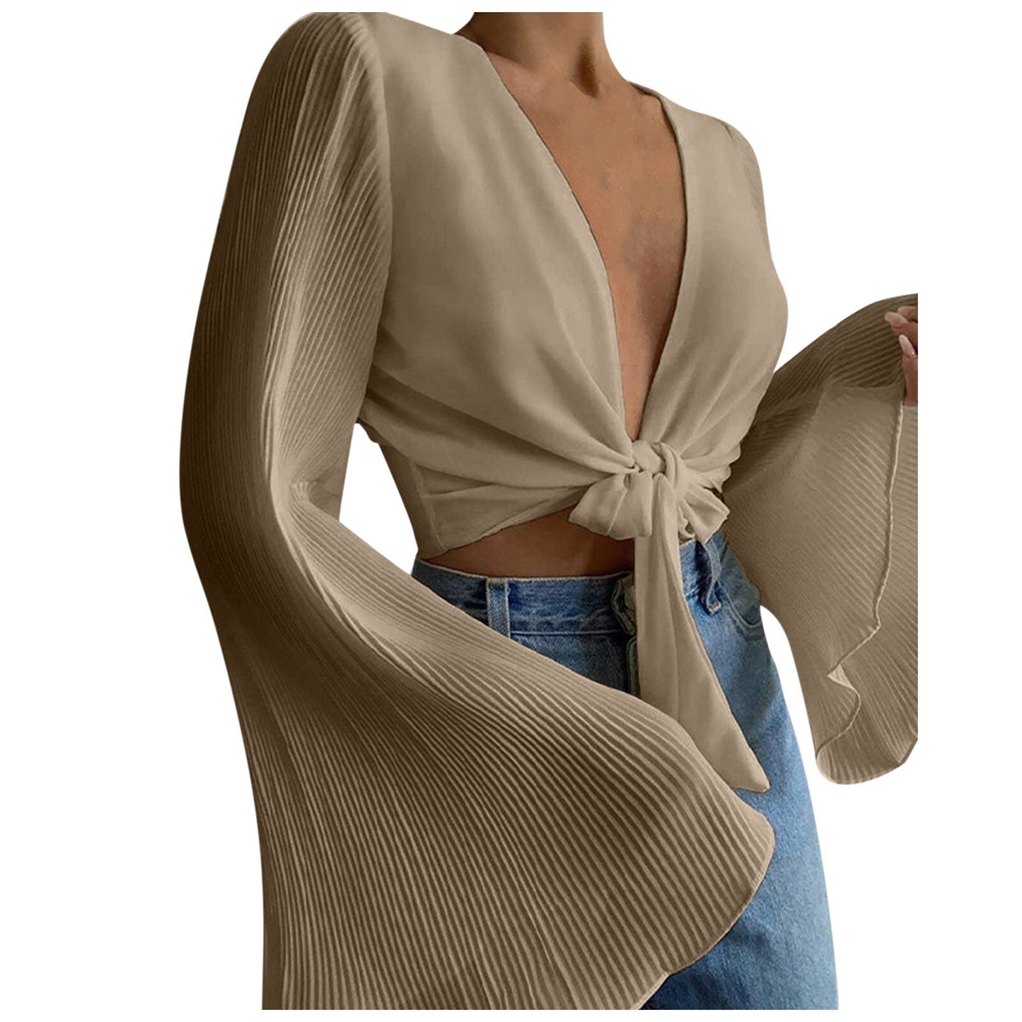 Pleated Chiffon Blouse For Women Plus Size