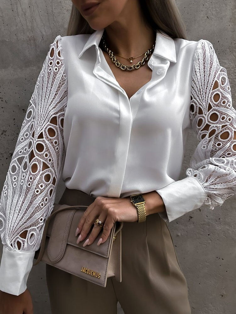 Lace Hollow Out Blouse