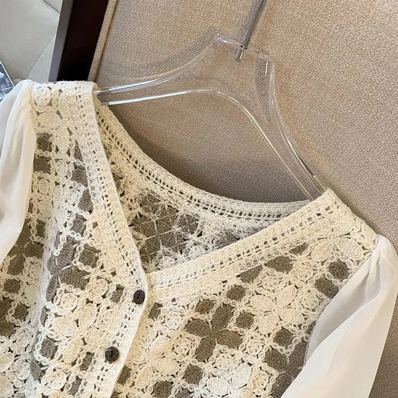 Vintage Lace Embroidery Blouse