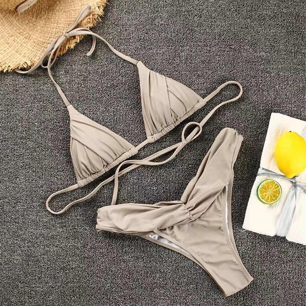 Micro Halter Brazilian Bikini Set