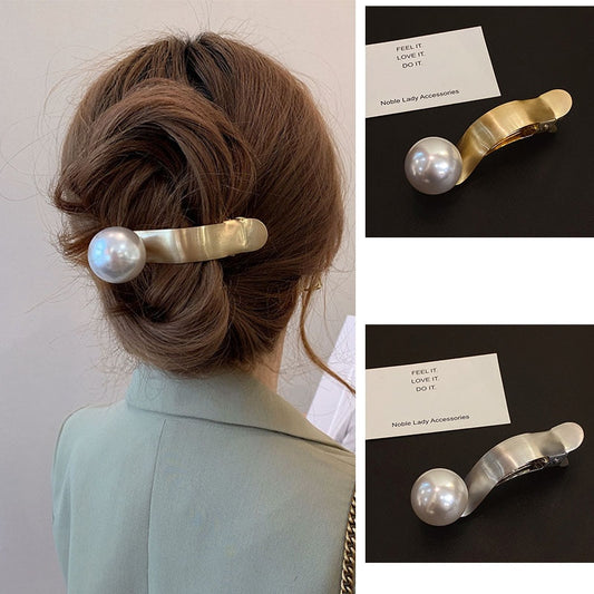 Metal Pearl Hair Clip